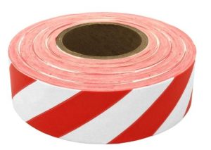DURATECH ARTIC 1" X 125' SURVEYORS UV TAPE RATED -40 , RED/WHITE
