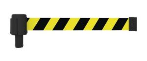 HEAVY-DUTY POLYESTER BLACK/YELLOW 15' RETRACTBLE BARRICADE TAPE