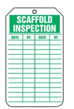 EQUIPMENT STATUS SAFETY TAG: SCAFFOLD INSPECTION 25/PACK