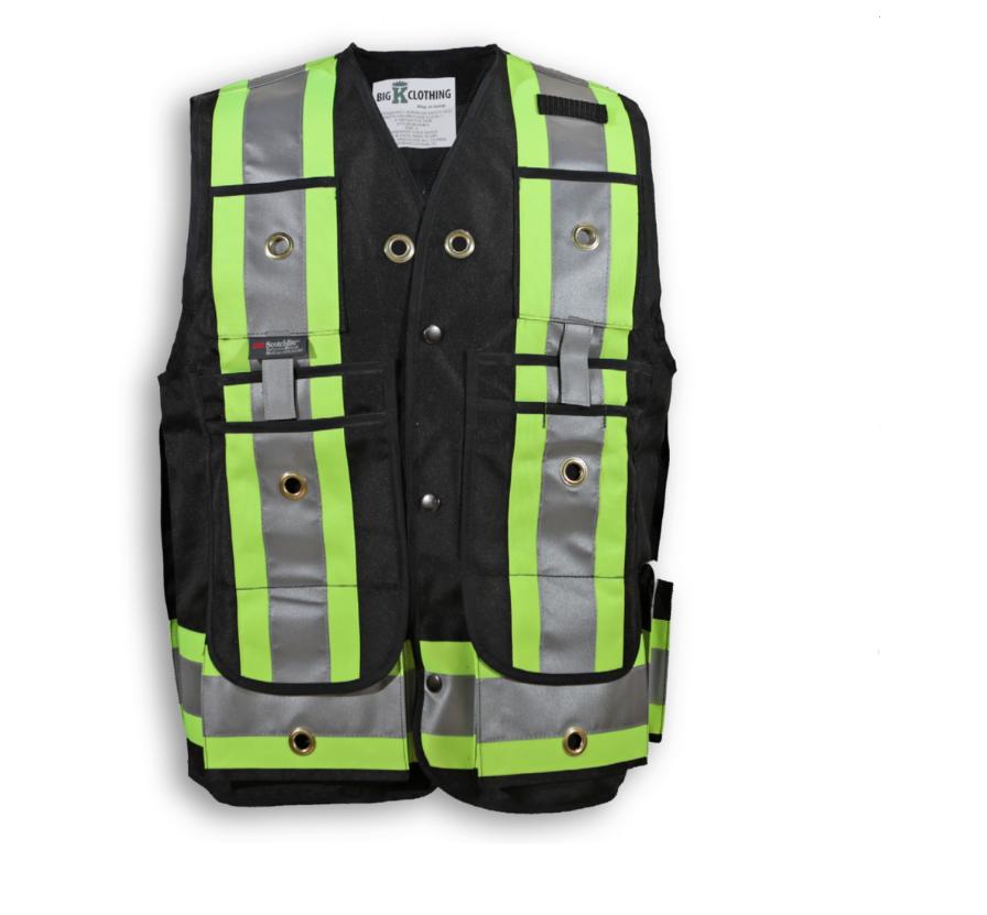 BLACK POLY/COTTON SURVEYOR VEST BA