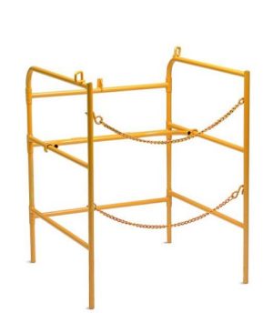 ALLEGRO MANHOLE STEEL YELLOW GUARD RAIL WITH CHAIN GATE (33 X 33 X 42H)