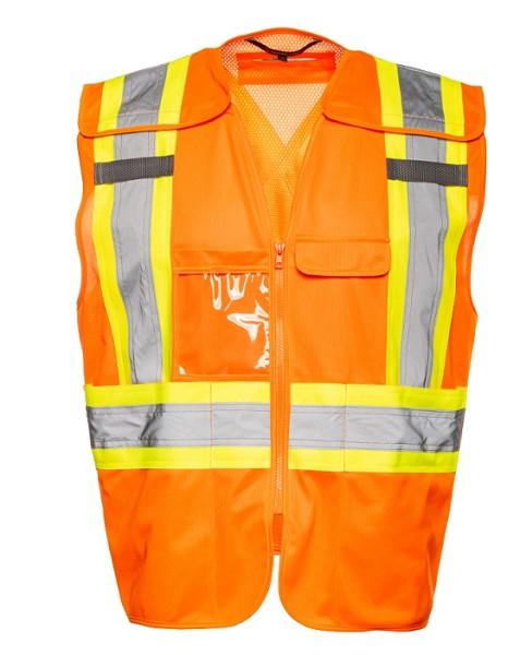5 POINT TEAR AWAY VEST WITH ZIPPER CLOSURE WITH FULL MESH BACK CSA Z96-22 CLASS 2 LEVEL 2