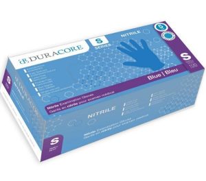 BLUE POWDER FREE 5MIL NITRILE EXAMINATION GRADE TEXTURED GLOVES 100/BOX (LATEX FREE)