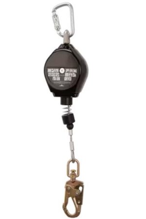 PEAKWORKS SINGLE LEG CABLE 20FT LEADING EDGE SRL WITH SNAP HOOK 310LBS CSA Z259.2.2