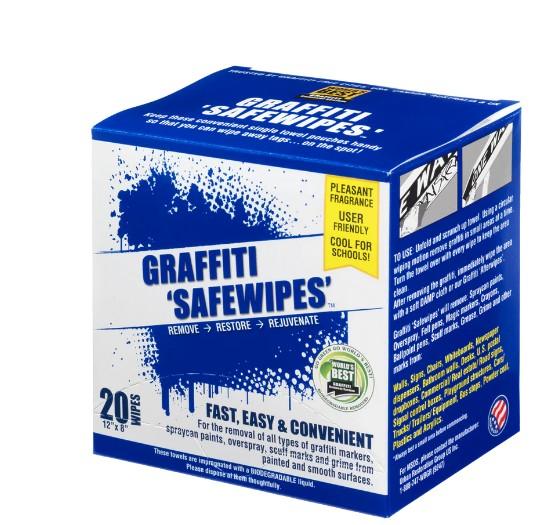 WORLDS BEST GRAFFITI REMOVER SAFEWIPES (20 WIPES PER BOX)